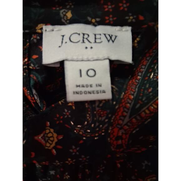 J. Crew Women 100% Polyester Paisley Sheer Lightweight Sleeveless Preppy Size 10 - Picture 7 of 9